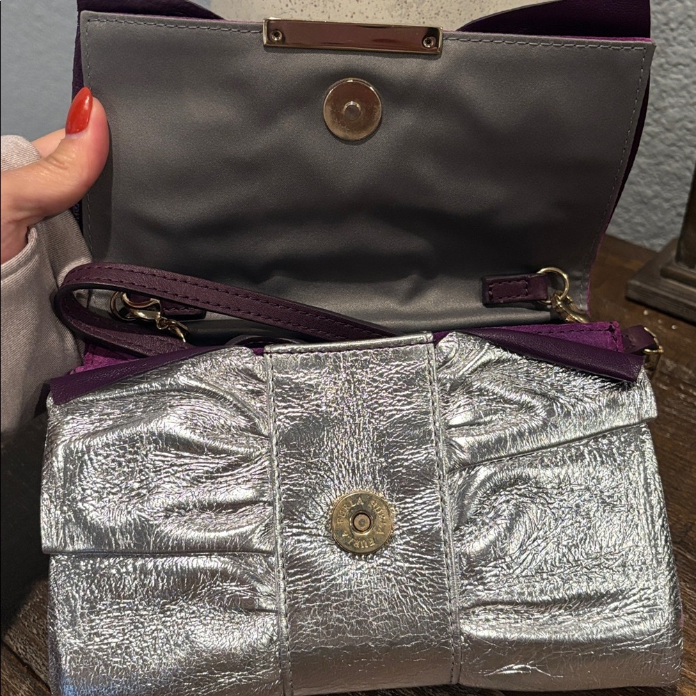 Furla Metallic Silver Wristlet/crossbody bag - Picture 6 of 12